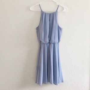 Francesca's Blue Rain Light Blue Halter Dress